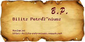 Bilitz Petróniusz névjegykártya